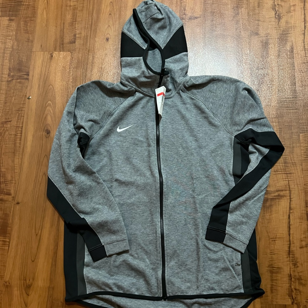 Nike Gray and Black Zip-Up Hoodie